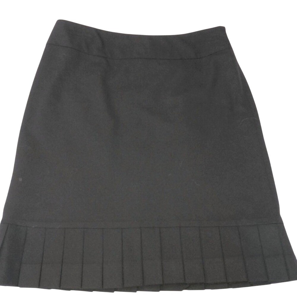 The Limited Pleated Hem Career Wear Black‎ Skirt 0